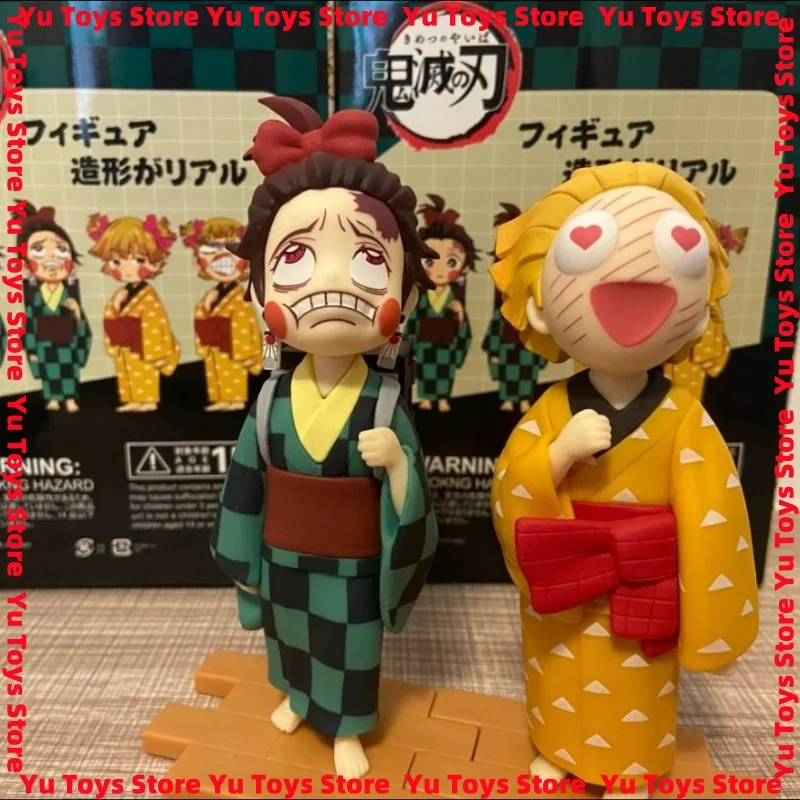 In Stock Demon Slayer Cute Flower Street Chapter Double-Headed Sculpture Statue Model.High-Quality Material.Desktop Decoration