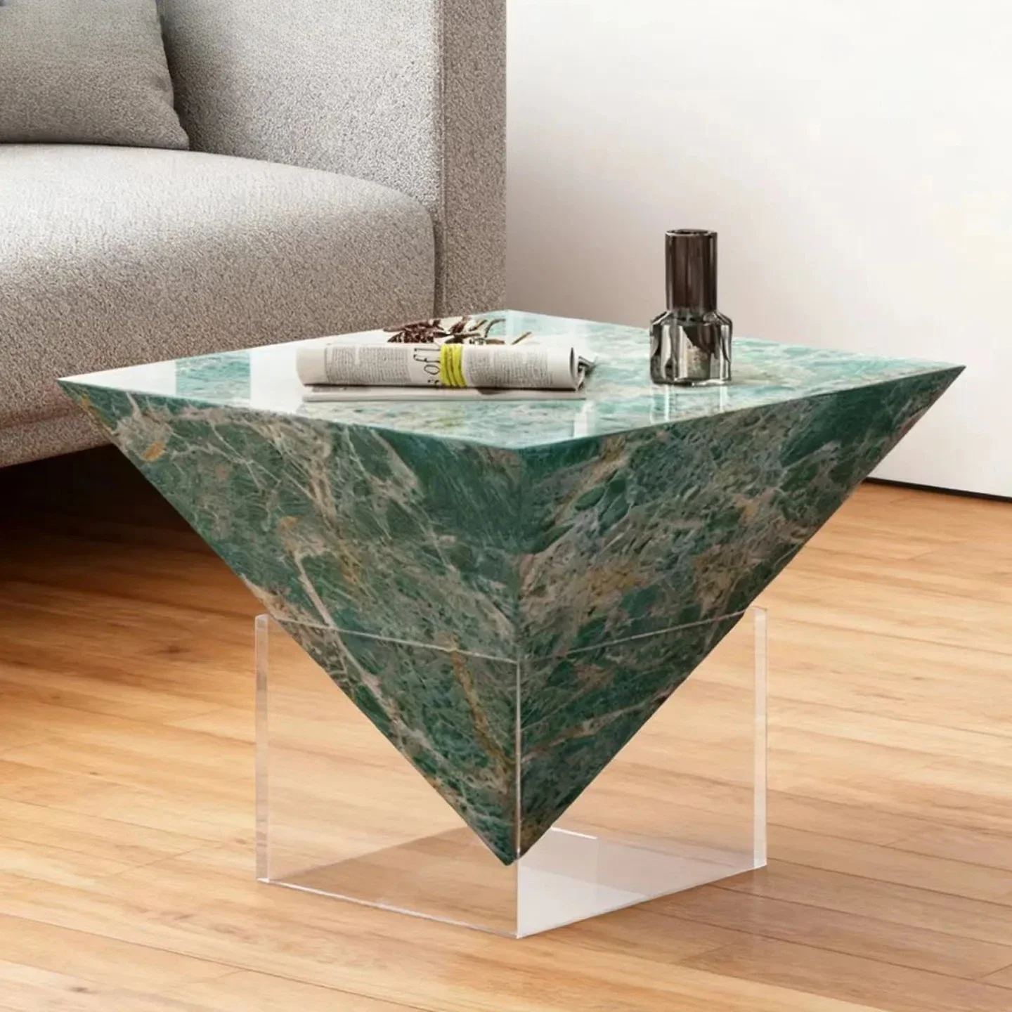 DD  minimalist luxury stone acrylic coffee table living room home