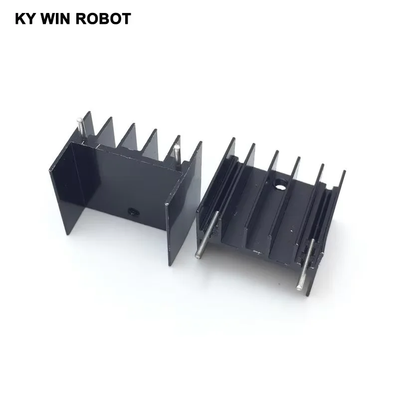 10pcs Black Aluminium TO-220 23x16x20mm Heatsink TO 220 Heat Sink Transistor Radiator TO220 Cooler Cooling 23*16*20MM With 2pins