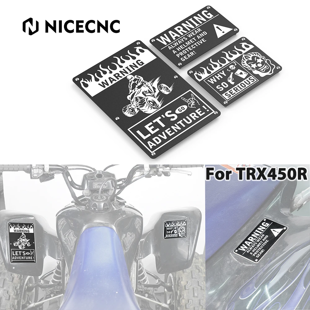 

ATV For Honda Fender Warning Tags Decal For Honda TRX450ER Electric Start 2006-2014 450R TRX TRX450R Kick Start 2006-2009