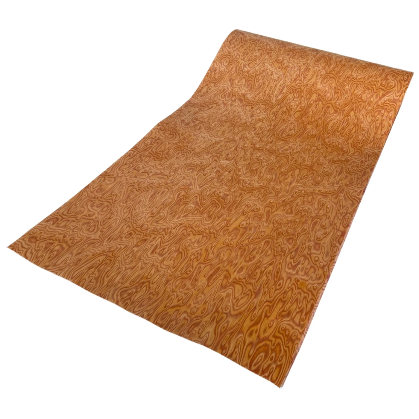 58x250cm Yellow Cat's Eye Engineered Wood Veneer, Reconstituted Fleece Backed, Composite Veneer Sheet for Furniture Renovation