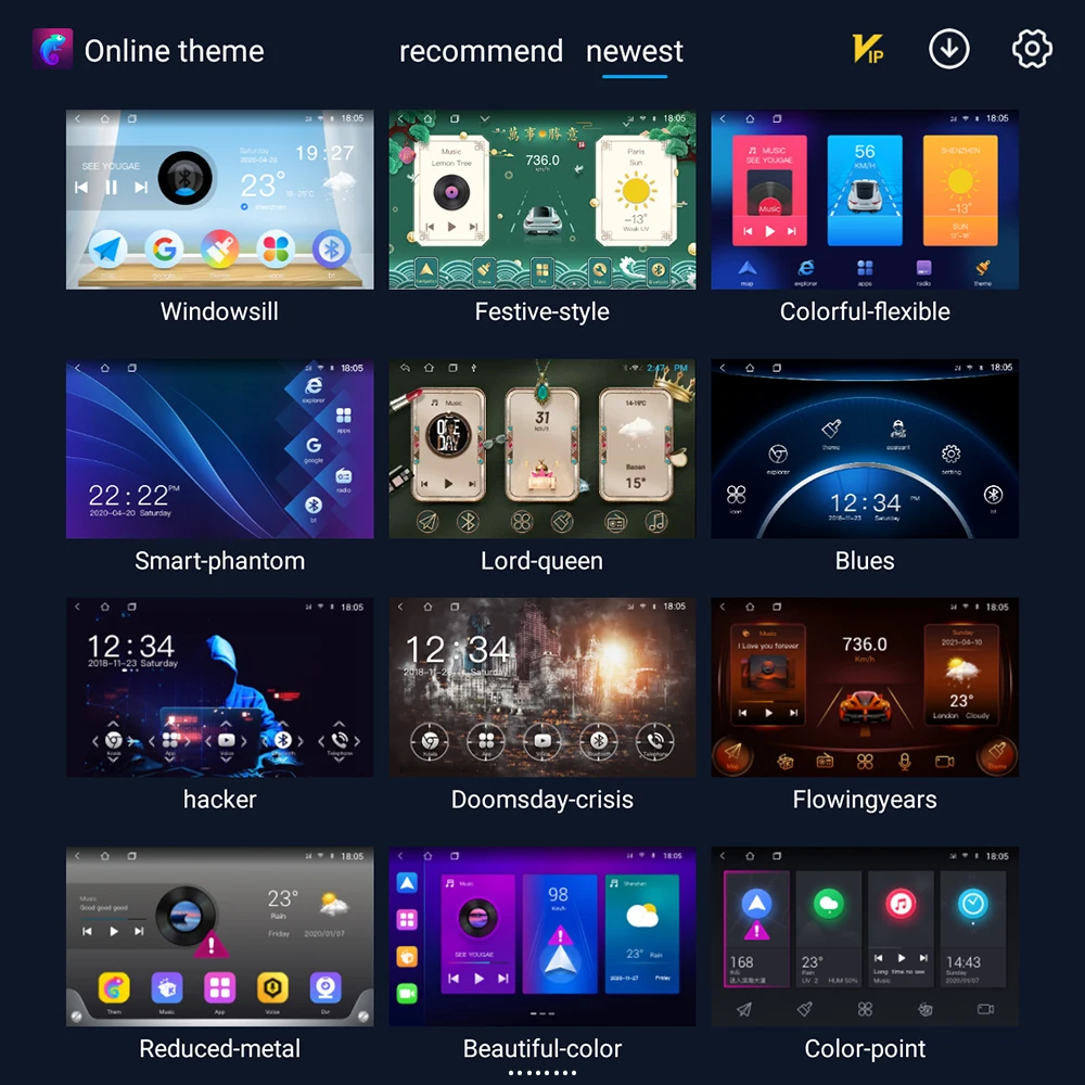 EKIY Oline Theme Just use for NAVISTART Car Radio T1 T2 T3 T18 T10 GPS Navigation 7&9&10 Inch support 100pices UI Themes