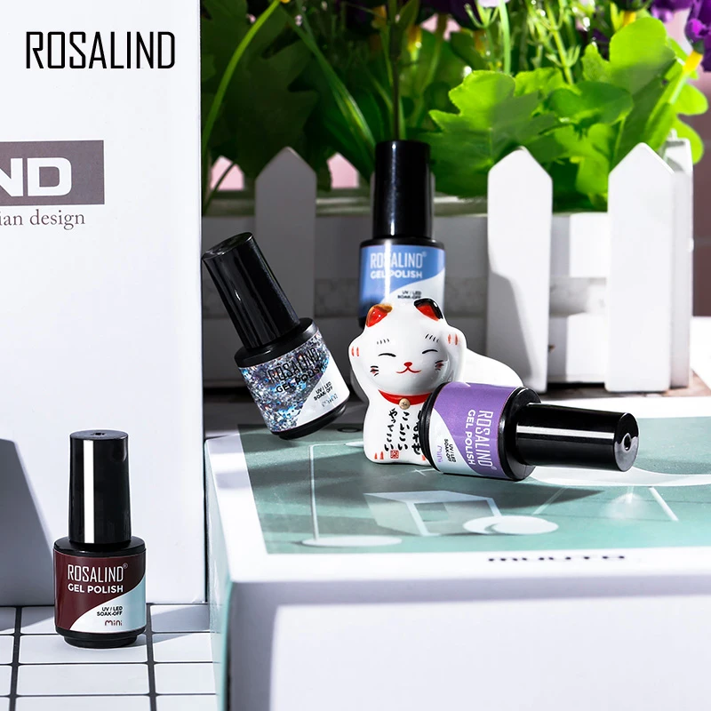 Rosalind Pure Kleur Gel Nagellak Semi-Permanente Vernissen Nail Art Base Top Coat Nodig Uv Led Lamp Glanzende Nagelgellak