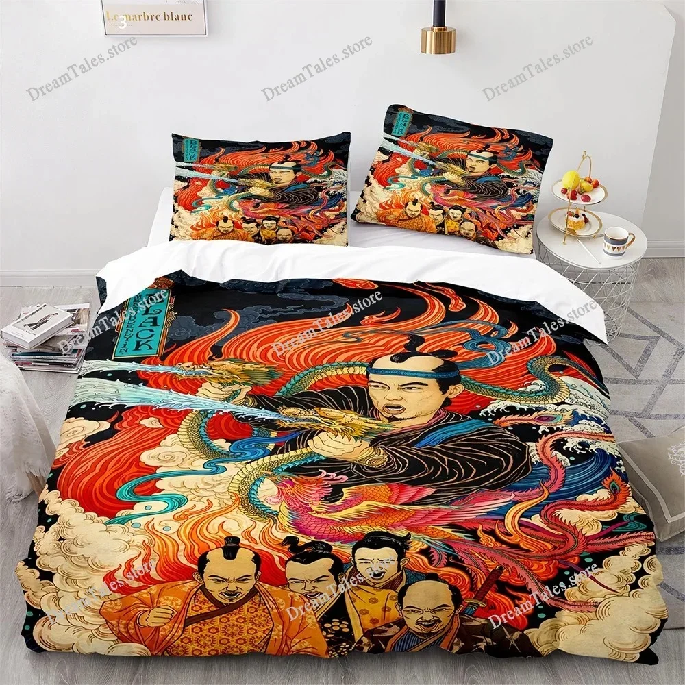 

Ukiyo-eduvet Cover Set Japanese Style King Queen Size for Kids Boys Girls Bedding Set Polyester Comforter Cover with Pillowcase3