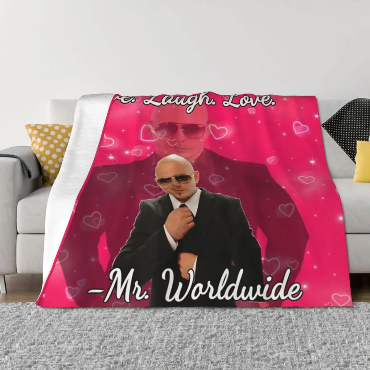 

Mr Worldwide Pitbull Valentine Throw Blanket Thins Stuffeds christmas decoration funny gift Blankets