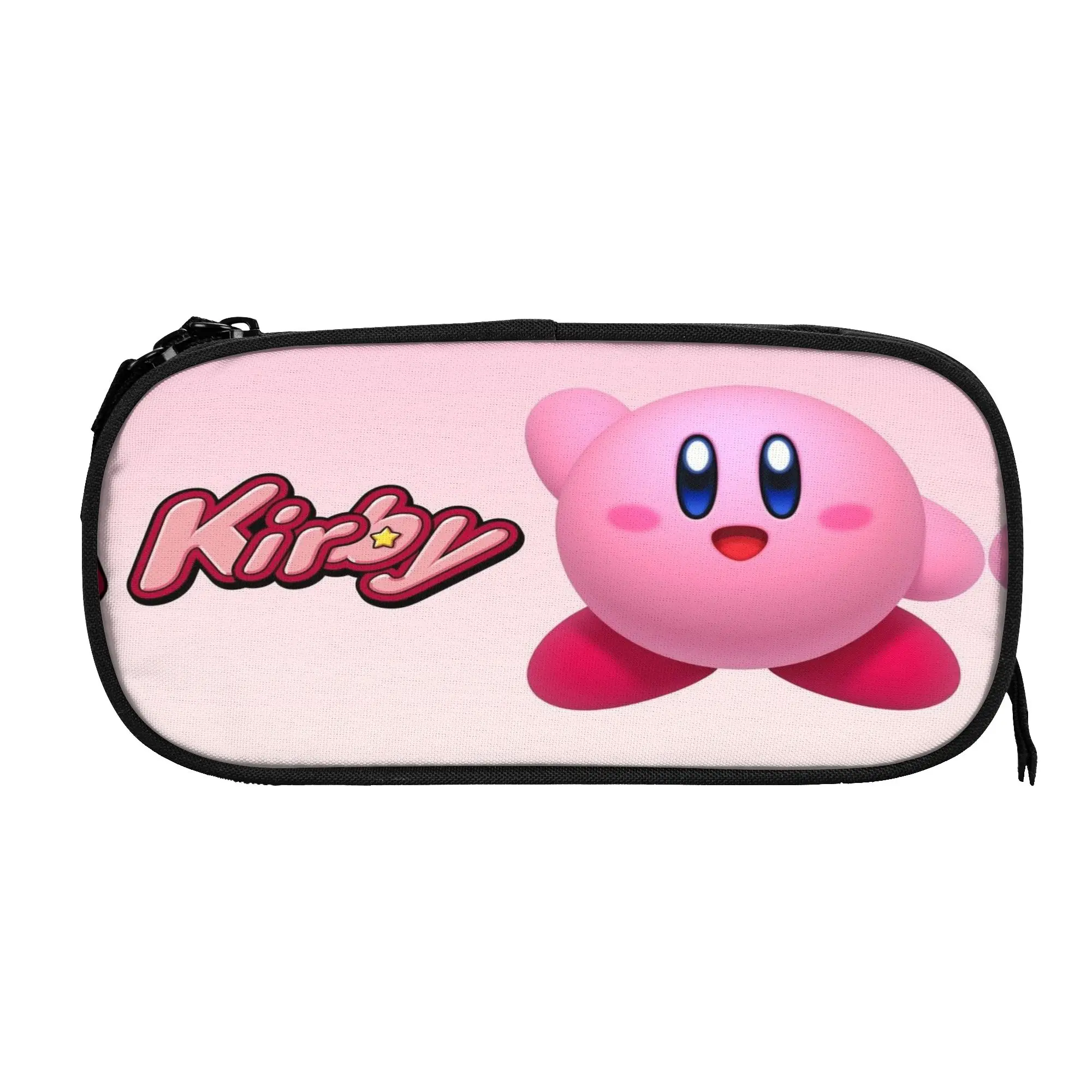 

Large Pencil Case pink kirbys funny game Office Supplies Double Layer Pencil Case Stationery Girl Make Up Bag Birthday Gift