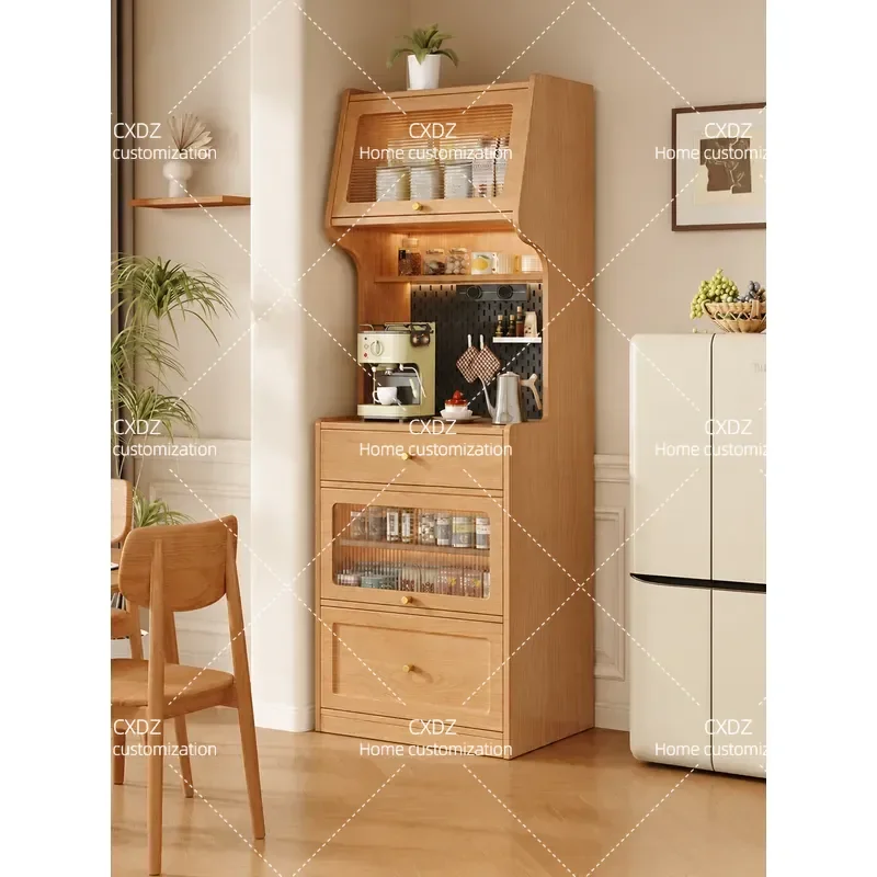 Wall Mounted Dining Side Cabinet Integrated Locker Small Apartment Kitchen Multifunctional Storage Cabinet Living Room Tea