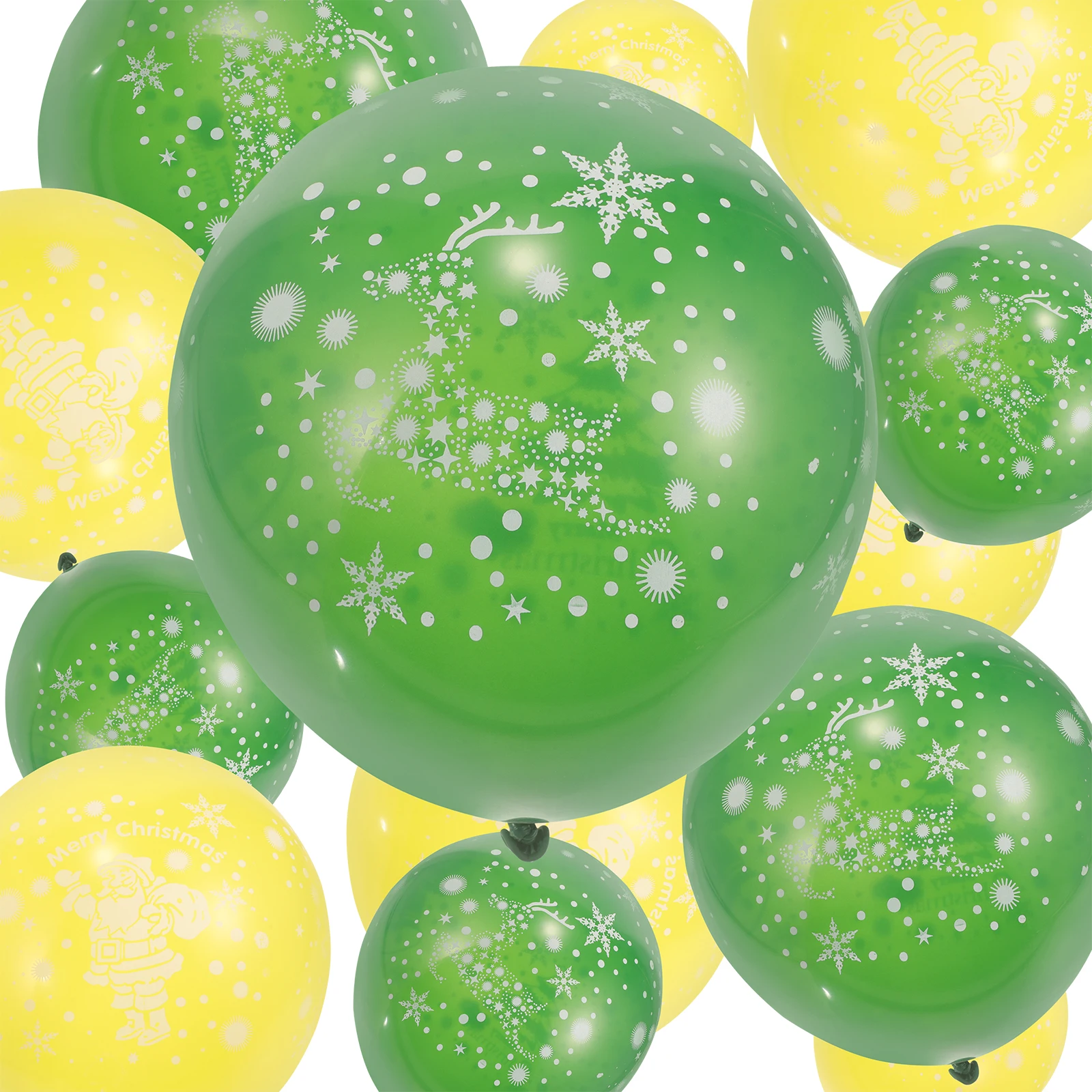 

100 Pcs Latex Balloon Colorful Printing Balloons Christmas Party Supplies Assorted Pattern Festive Atmosphere Bright