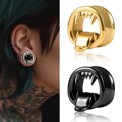 Doearko 2PCS Cool Monster Tongue Ear Tunnels Body Jewelry for Women & Men Stainless Steel Ear Plugs Gauges Expander Earring