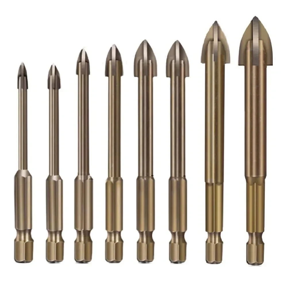 1pc Cross Hex Drill Bit For Tile Porcelain Glass Mirror Multifunction Tile Porcelain Drill Bit Kit Tool Carbide Drills