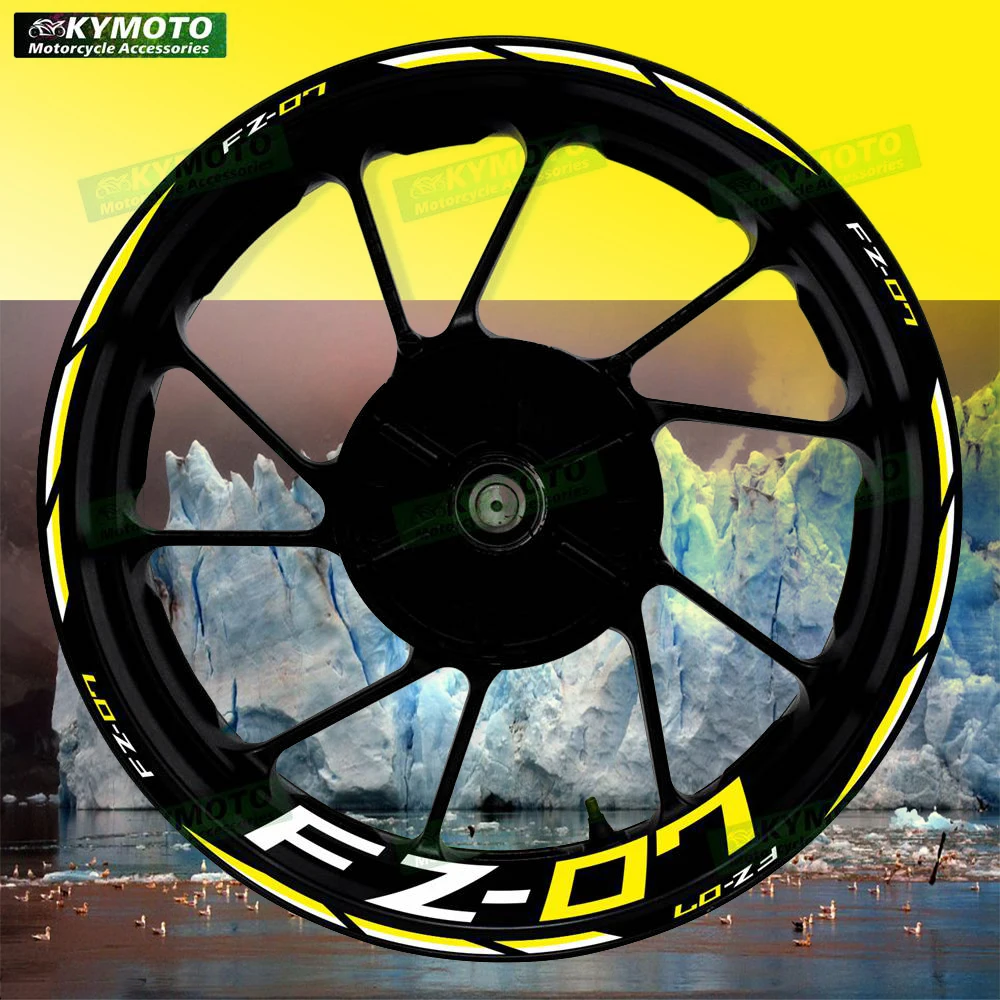 

Для FZ-07 FZ07 аксессуары для мотоциклов 17-дюймовые наклейки на передние и задние колеса обтекатель обод ступицы светоотражающие наклейки украшения
