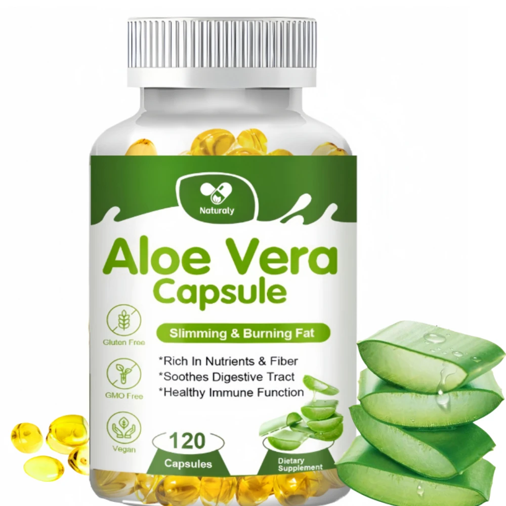 Natural Anti-obesity Aloe Vera Extract Capsules Detox Toxin Accumulation Clearing Intestines Weight Loss Beauty Health