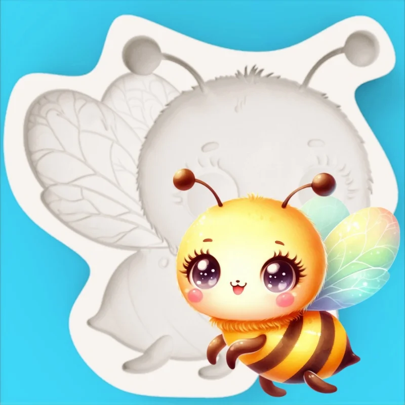 Happy Little Bee Shape Mold Flying Bee Shape Chocolate Fondant Making Silicone Mold
