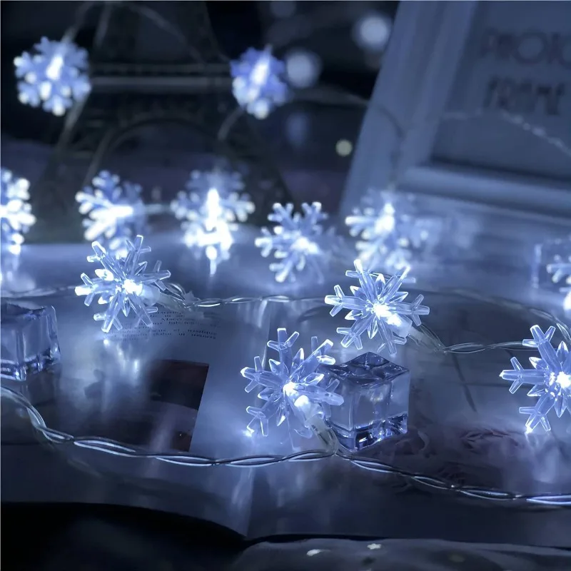 LED Snowflake String Lights USB/Battery Operated  Waterproof Fairy Lights for Christmas tree Garland New Year Garden Decoration