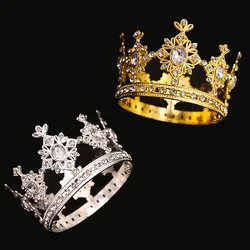 Baroque Gold and Silver Colors Small Diadem Crowns and Tiaras Party Prom Birthday Cake Crown Decoration Wedding Jewelry Ornament