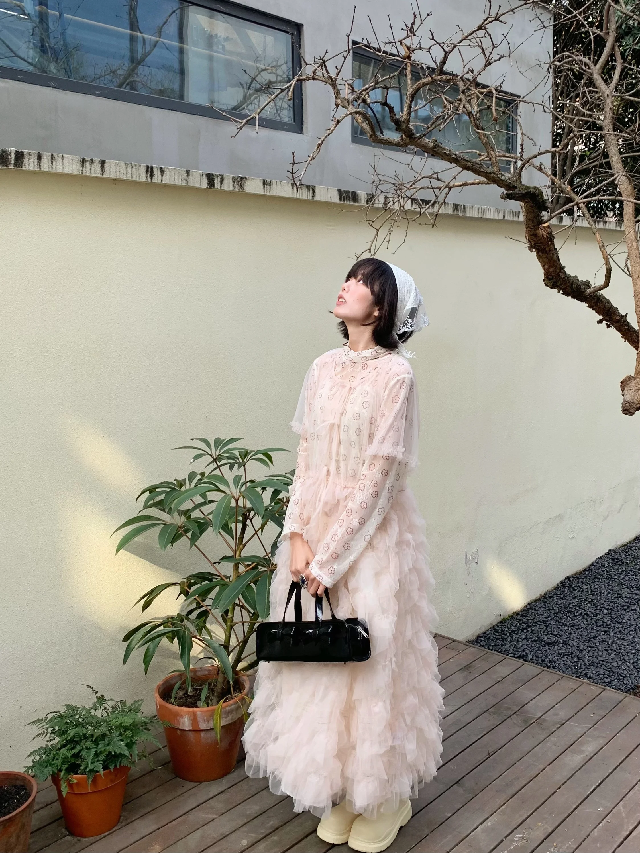 

Tulip Room Handmade Bubble ort Sve Dr Romantic Sle High Waist Cake Skirt Long Sve Princ Dr for Young Women