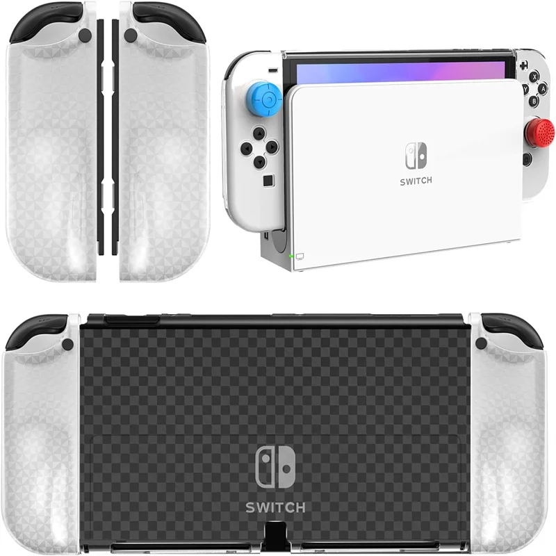 Switch OLED Case for Switch OLED Model 2021, Dockable Protective Cover Case for Switch OLED Console and Joy-con Controller