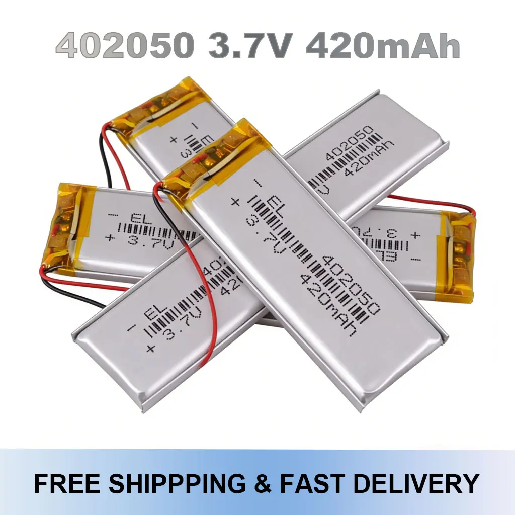 

402050 042050 382250P 3.7V 42mAh Lithium Polymer Battery Taipower Replacement for MP3 X19 Chinese Recorder Registrar Device