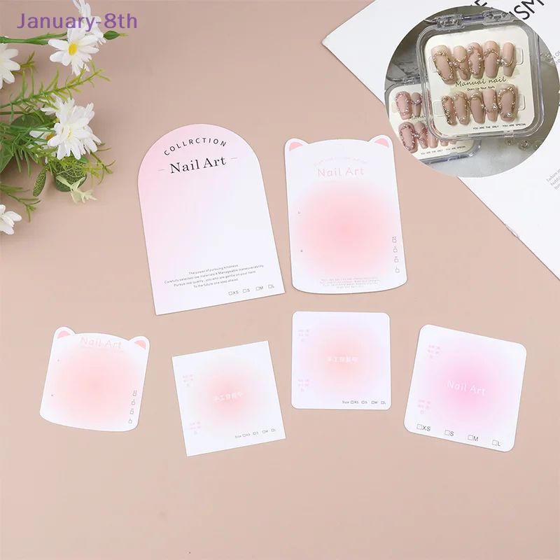 10PCS Press-On Nail Packaging Display Handmade False Nail Design Swatch Show Card Manicure Sample Display Salon