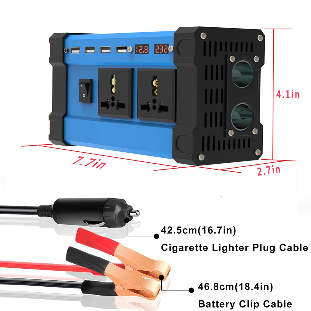 JUXING 키트: 4000W 전력 인버터 + 18W 태양 전지 패널, 배터리 없음, DC 12V ~ AC 220V, 전력 변환기 비상 전원