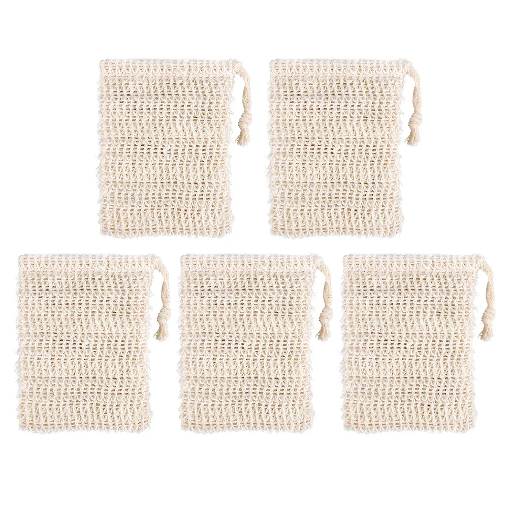 5 قطعة الحقيبة التوقف الصابون شبكة التقشير كيس حمام للاستحمام العناية بالبشرة خفيفة الوزن التطهير صافي الرباط تخزين للاستخدام اليدوية #6