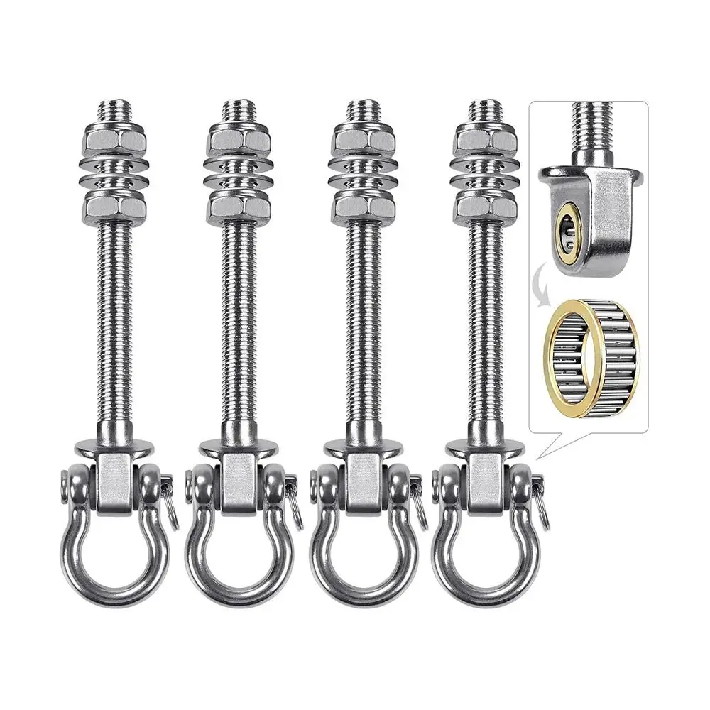 Portable Heavy Duty Swing Hook Stainless Steel Easy Installation Yoga Hammock Hook Threaded Shaft Hammock Hook Tree Swing