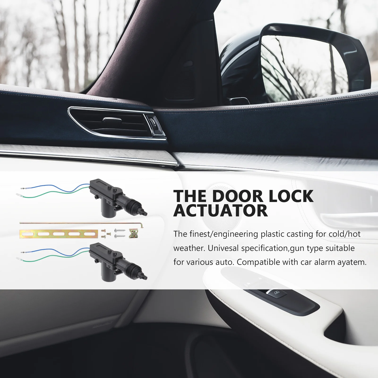 

2pcs Universal Car Lock Actuator 12V High Power Waterproof Anti-Block 360° Rotation Door Lock Actuator Motor For Auto Alarm