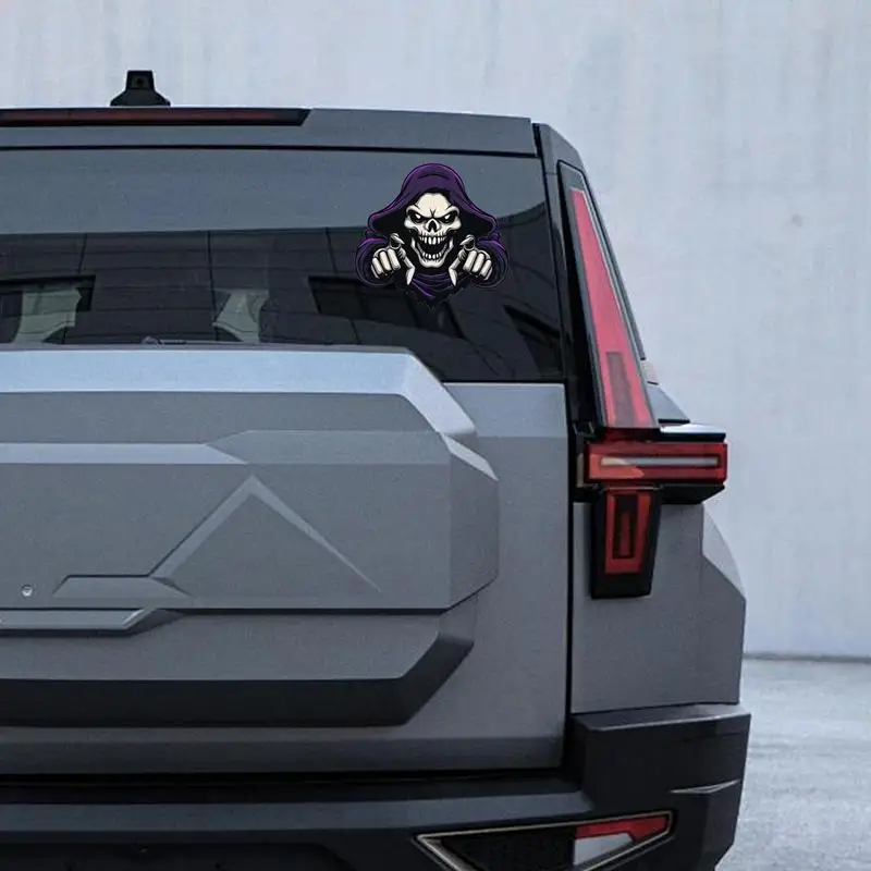 Skull Car Window Decal 3D Halloween Skeleton Decals Adhesive Halloween Window Decals Skull Car Hood Decals Halloween Scary