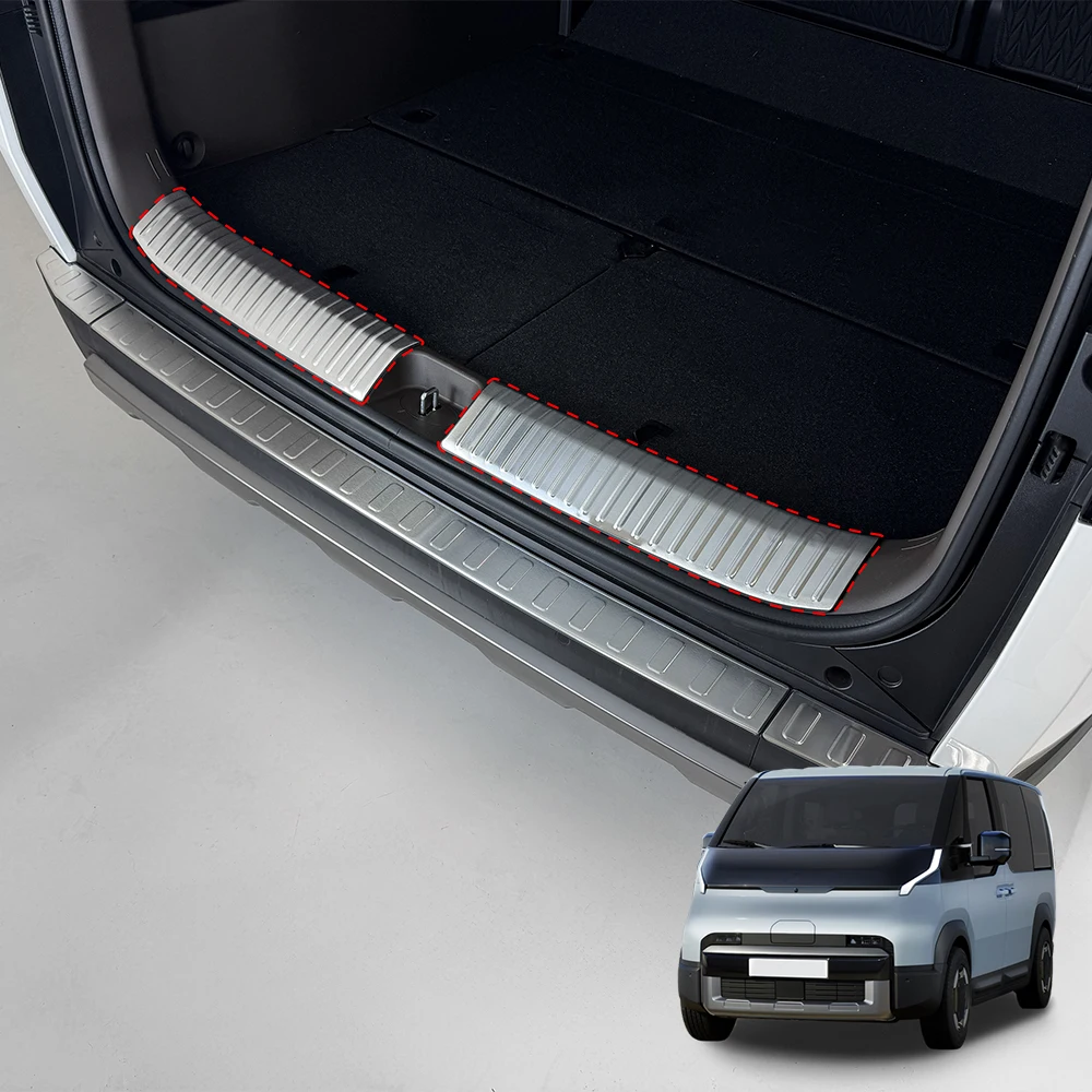 

Для Kia PV5 2025-2026 LHD/RHD: Защитная накладка на внутренний порог багажника из нержавеющей стали, внешняя накладка на педаль двери багажника, аксессуары для автомобиля