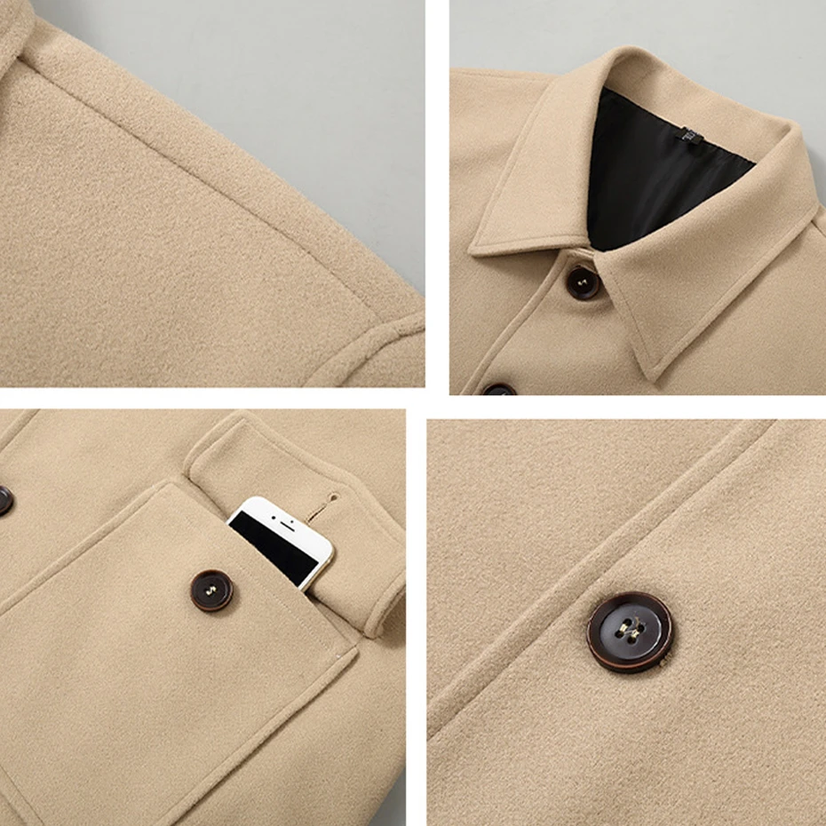 メンズブラックウールジャケット,メンズアウターウェア,ラージサイズ,10xl,12xl,秋冬