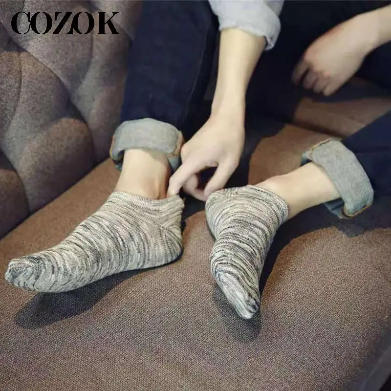 5 Pairs Men Socks Summer Autumn Cotton Casual Vintage Ethnic Breathable Hombre Short Sock Business Male Ankle Socks New Meias