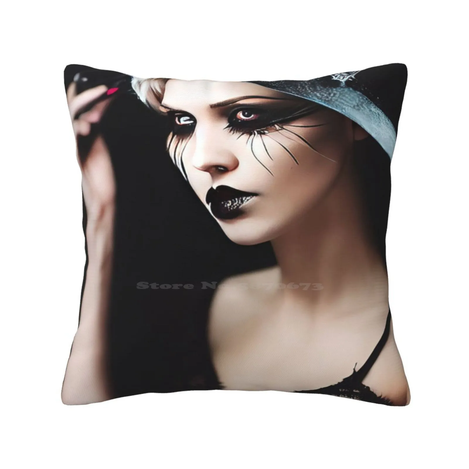 Spider Eyed Witch Fashion Sofa Throw Pillow Cover Pillowcase Halloween Witch Spiders Spooky Goth