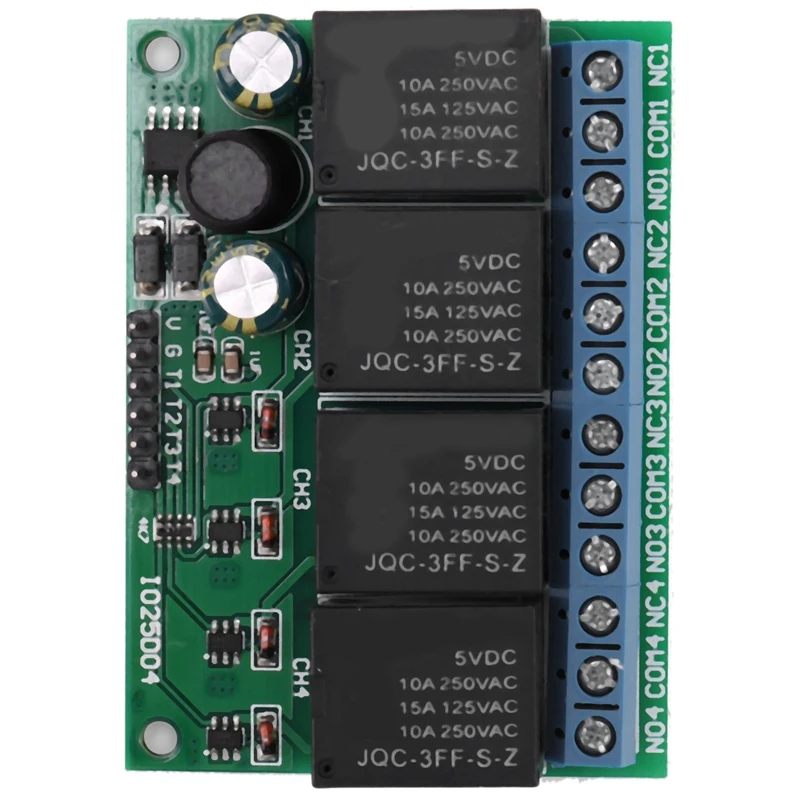 

4Ch Dc 6V-24V Flip-Flop Latch Relay Module Bistable Self-Locking Electronic Switch Low Pulse Trigger Board Button Mcu Io Control