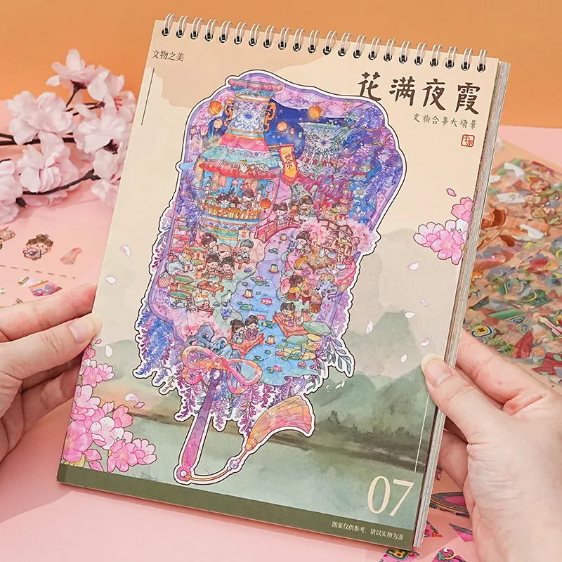 

Cultural Relic Restoration Master Stickers Ceramic Vase Miniature Theme Scene Collection 3D Stereoscopic Landscape Stickers