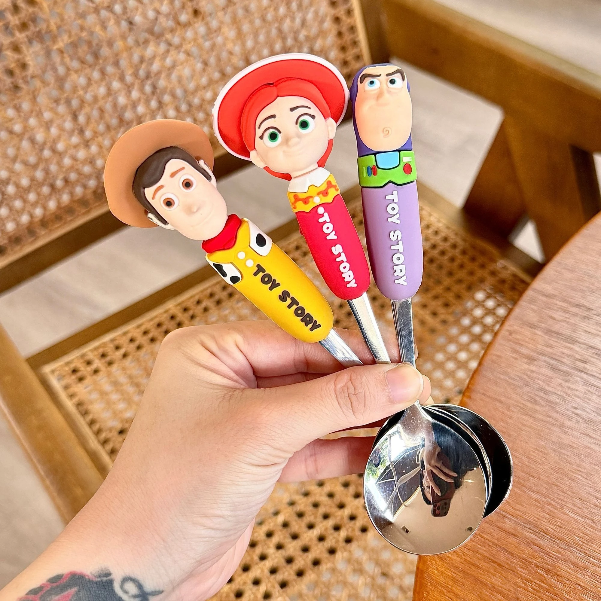 Toy Story Spoon Fork Cutlery Set Woody Buzz Lightyear Jessie Forky Alien Cartoon Character Toy Story Peripheral Products view 5