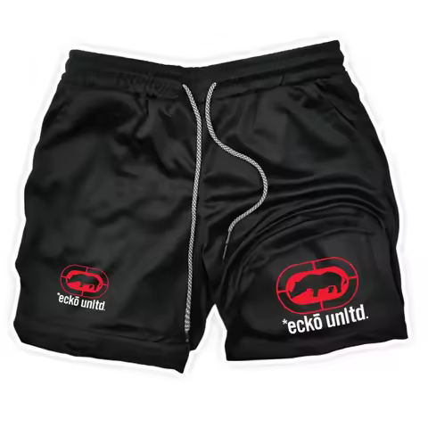 Men Running Shorts 2 in 1 Double-deck Sport Shorts Sportswear Gym Fitness Short Pants Training Jogging Bottom Men's Clothing