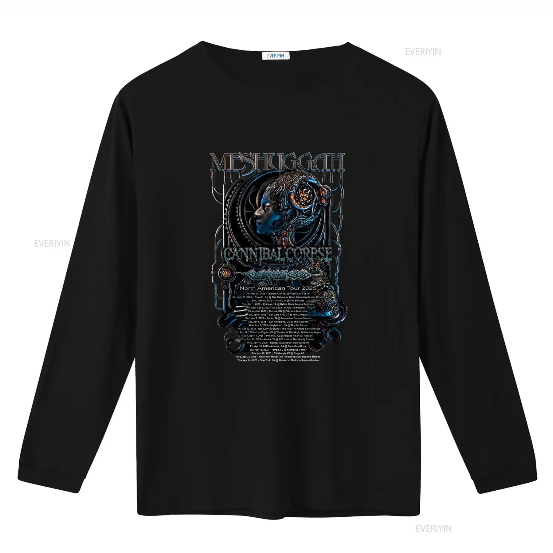 Meshuggah Cannibal Corpse 2025 North American Tour T Shirt for Fans S to 3XL vintage Washed designer clothes Comfortable