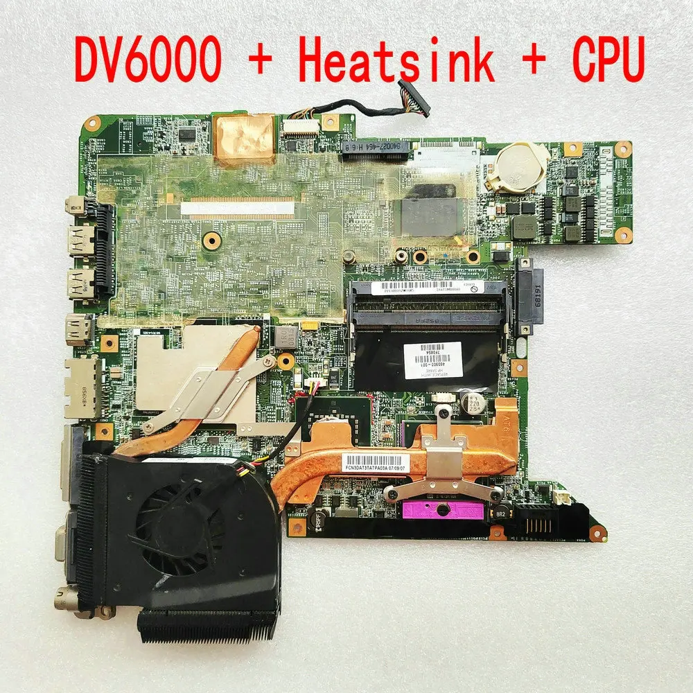 For HP Pavilion DV6500 DV6700 DV6000 DV6800 Laptop Motherboard + Heatsink + CPU PM965 DDR2 460900-001 446476-001