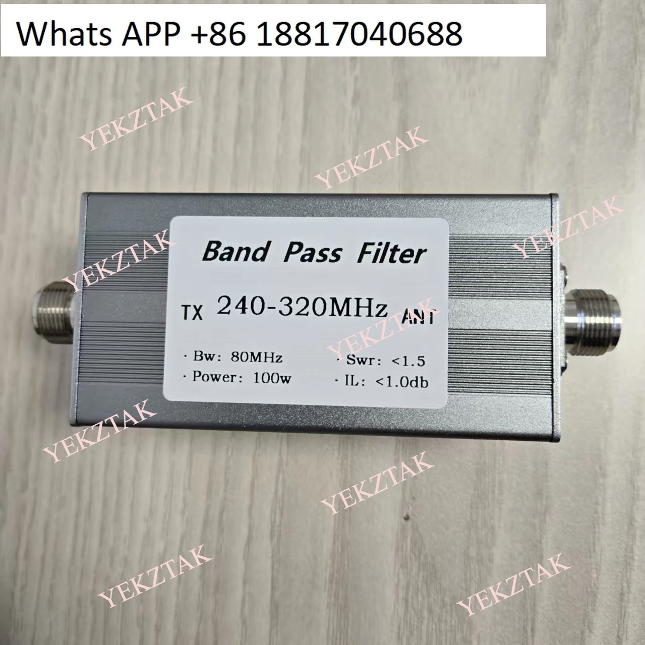 BPF 240-320M 100W Bandpass Filter N-socket, Anti-interference and Filtering Out Clutter Harmonics