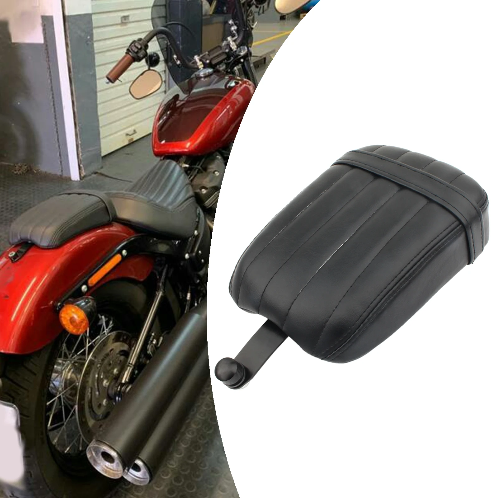 Motorcycle Rear Passenger Pillion Seat Cafe Racer Bobber Saddle For Harley Davidson Softail Slim FLSL, Street Bob FXBB - view 3
