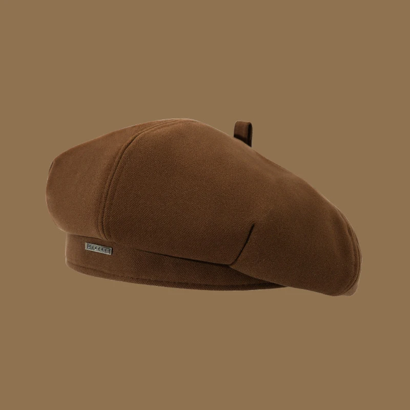 Beret Women Autumn And Winter Japanese Style Large Head Circumference Ins Network Celebrity Face Small Octagonal Painter Hat