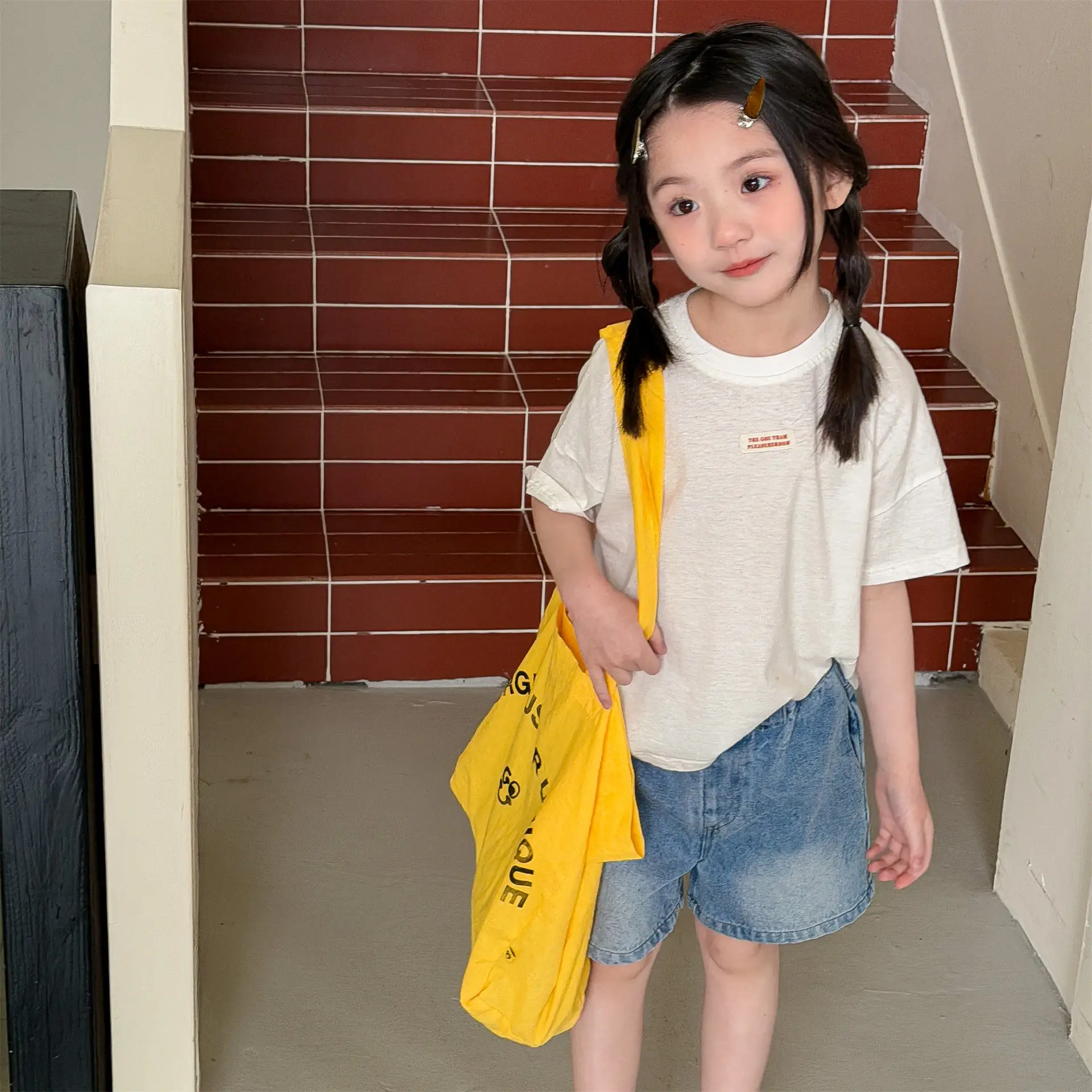 

2026 Summer New Children Short Sleeve T Shirts Cotton Girls Loose Letter Tee Kids Boys Fashion Casual Tops Toddler Clothes