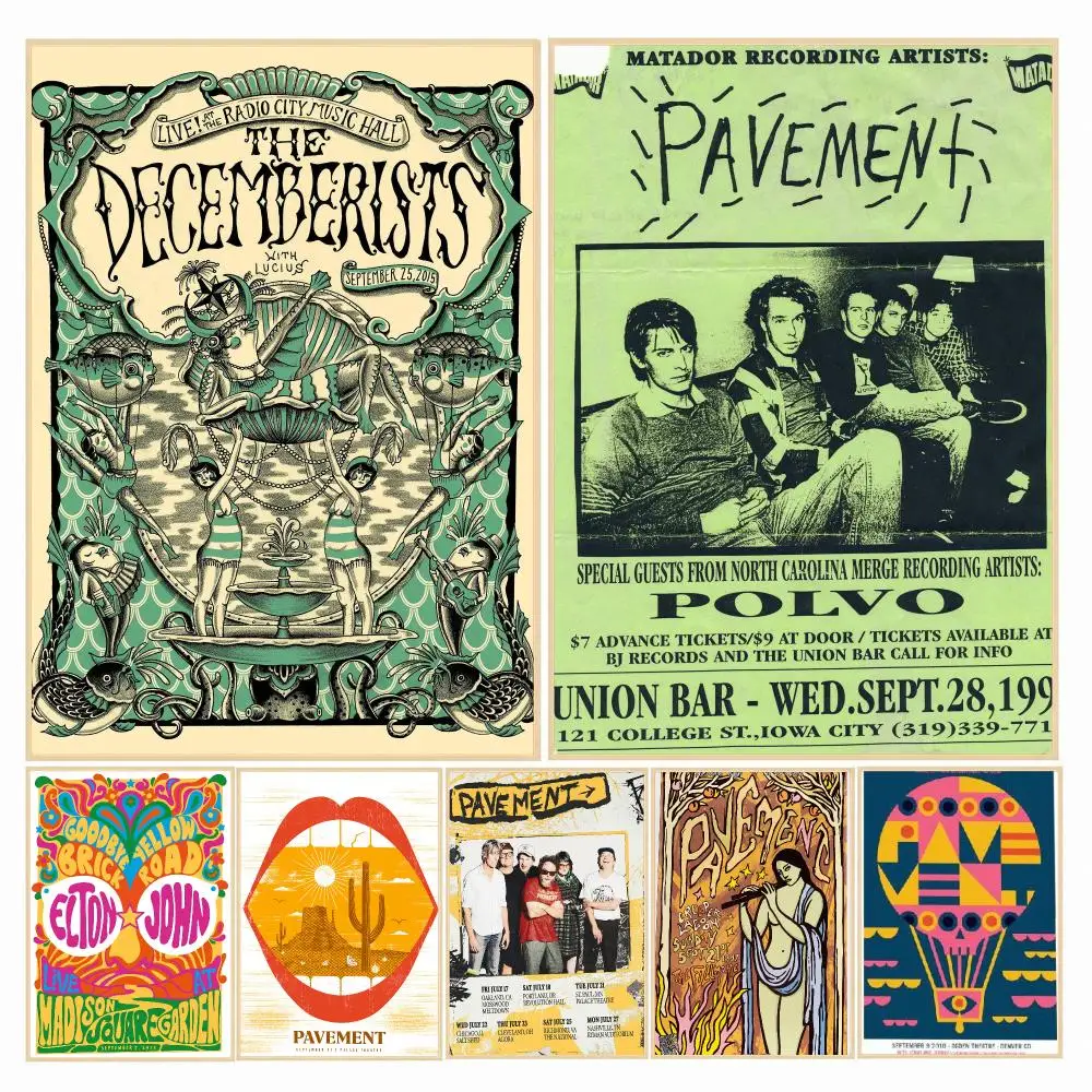 band P-Pavement-T Poster Decorative Wall Art Sticker for Cafe Office Bedroom and Living Room
