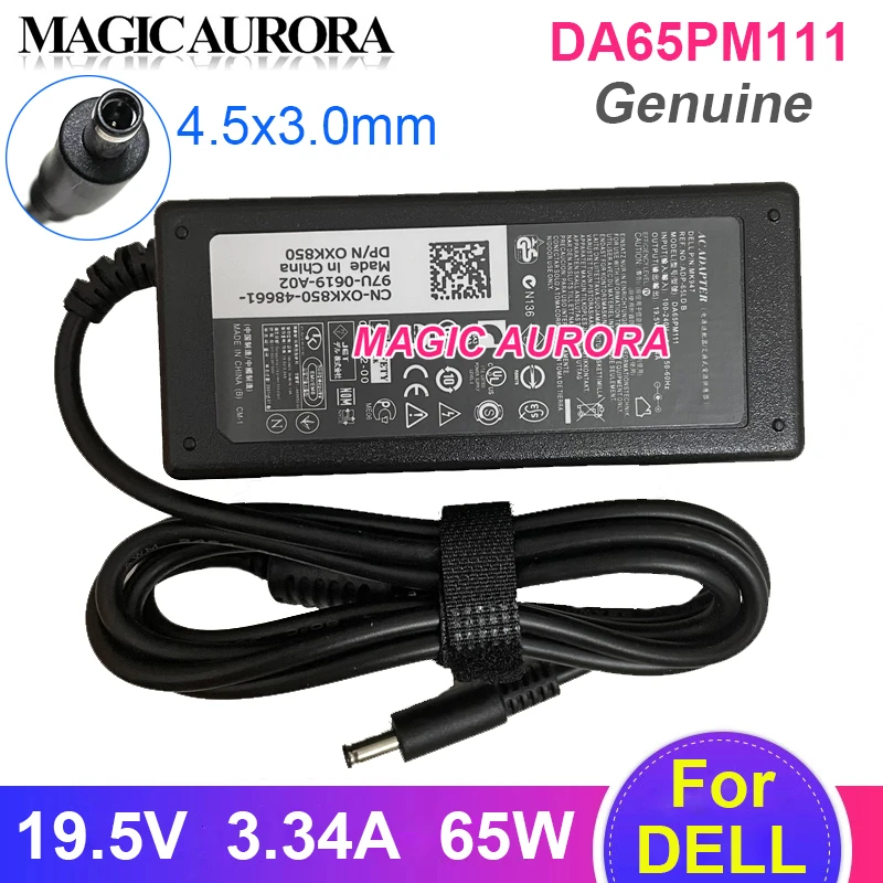 Genuine DA90PM111 65W Charger 19.5V 3.34A Laptop Adapter For DELL Vostro 15 3561 3562 3565 3568 5370 XPS 13 9333 3572 3578 5568