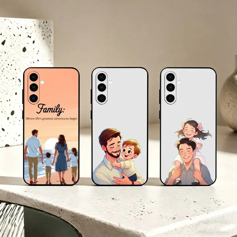Super dad Super mom gift Phone Case Black Silicone Soft For Samsung Galaxy A73,A72,A71,A70,A53,A52,A51
