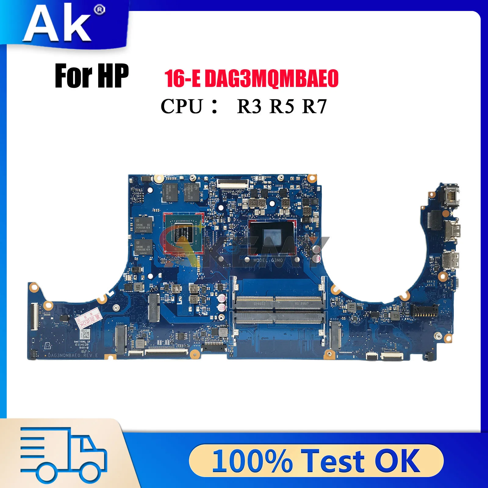 

DAG3MQMBAE0 Материнская плата для ноутбука HP Victus 16-E с процессором R5 R7 GTX1650 RTX3050Ti GPU M54836-601 100% полностью протестирована