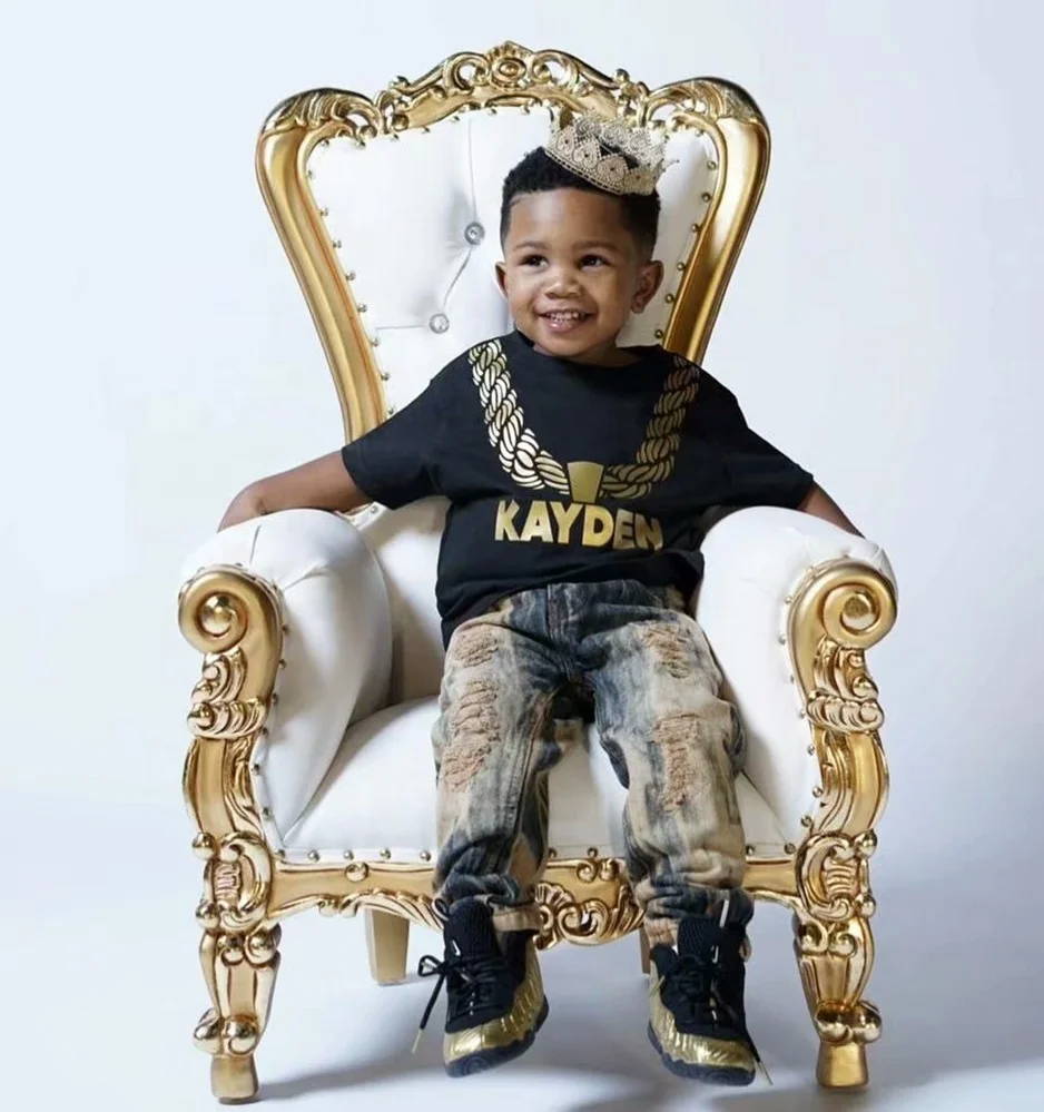 wr-Kids Party Silver Gold Royal Throne king Chairs for Events！ view 3