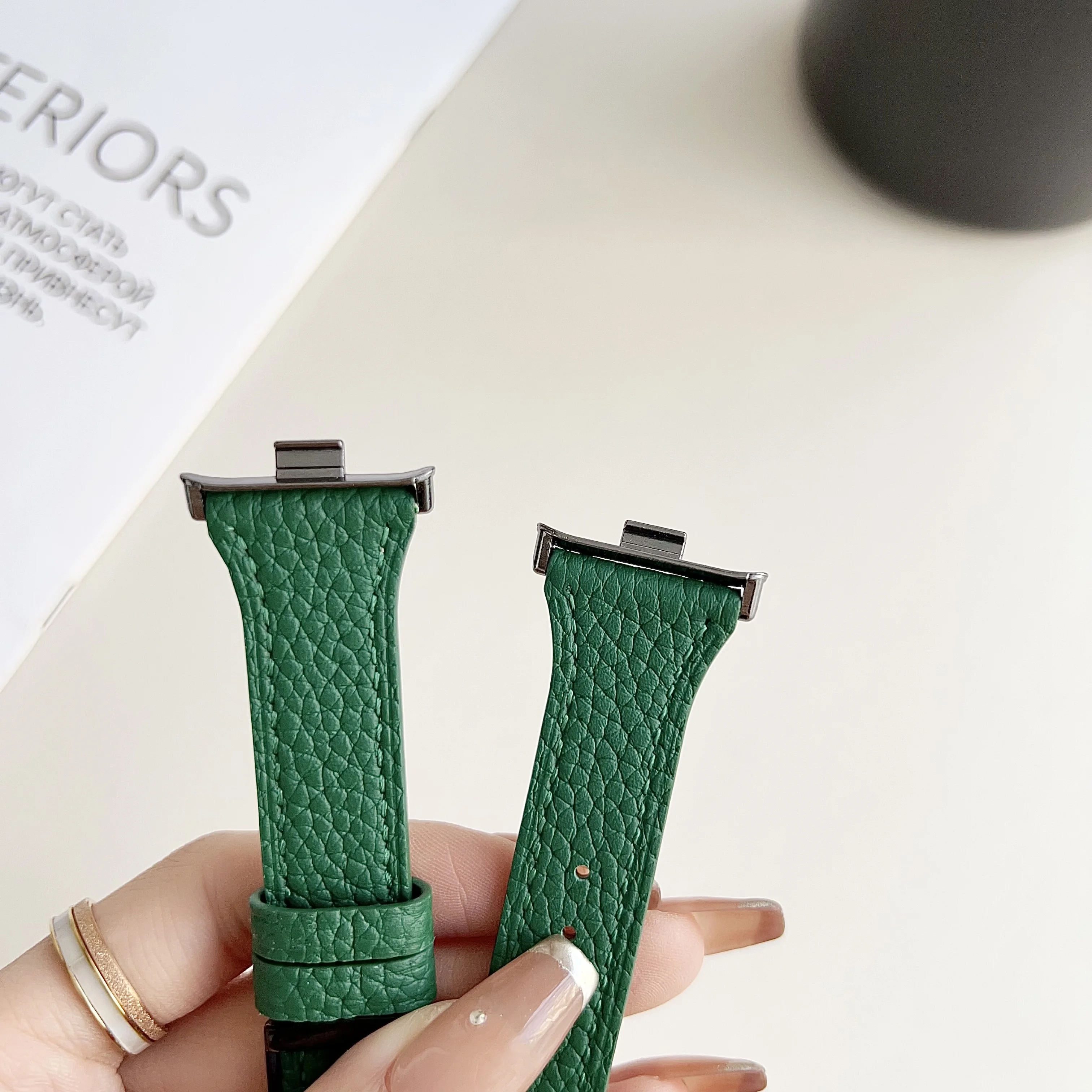 Lederband quadratischer Schnallen riemen für Redmi Watch4 für Xiaomi Band8 Pro