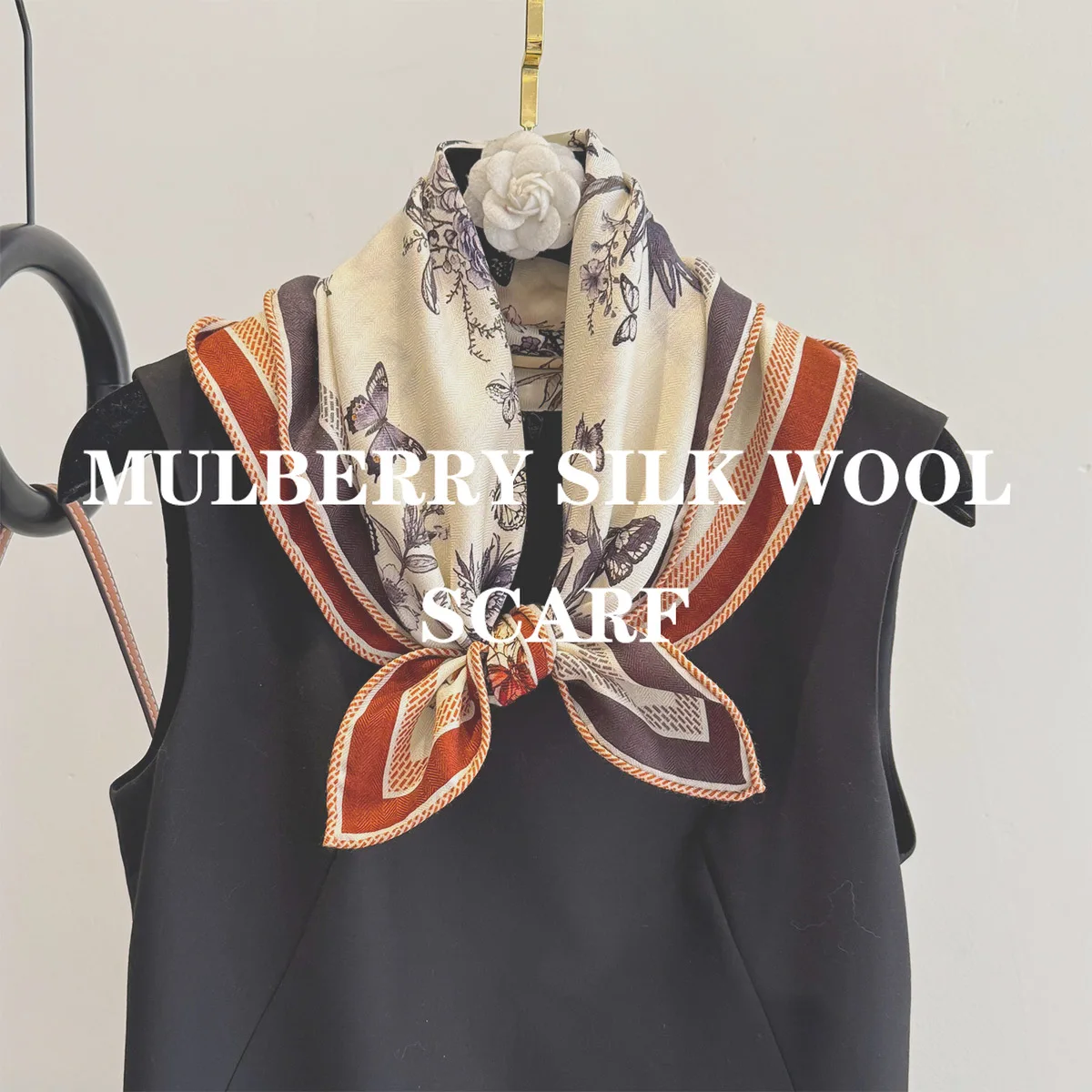 

Новый 100% чистый шелковый шерстяной шарф, женский высококачественный принт, 62 см, квадратная шаль, бандана, повязка на голову, хиджаб, пончо, шарфы, пашмина