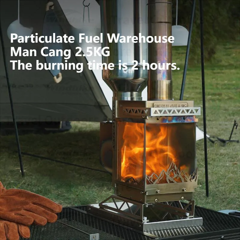 3F UL GEAR Outdoor Winter Pellet Fuel Heating Stove Fuel Bins Multifunctional Ornamental Stove Camping Tent Warm Firewood Stove